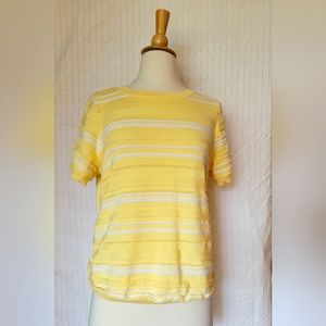 Croft & Barrow Yellow Short Sleeved Sweater with Rouching